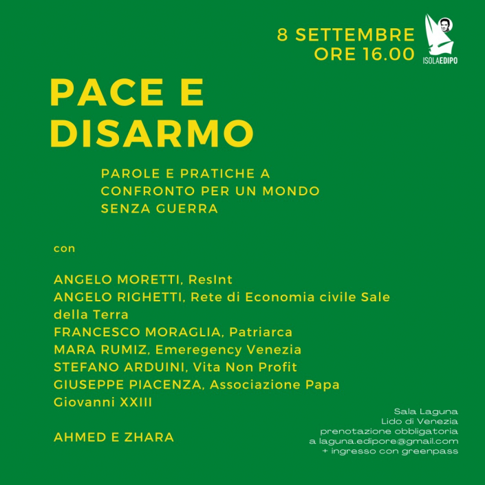 Pace e disarmo, venezia 8 settembre 2021